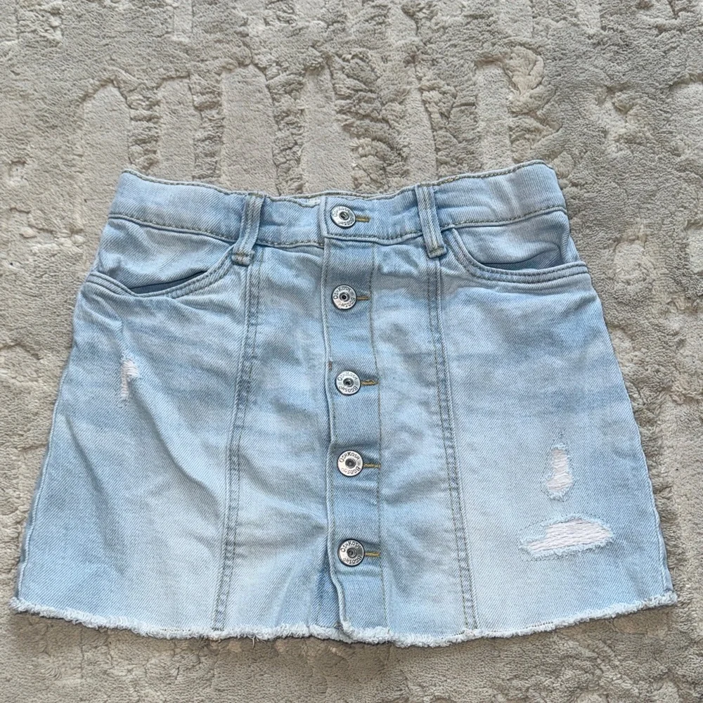 OshKosh B'gosh Light Blue Button-Front Mini Skirt